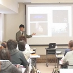 鳥取大学-渋谷教授AEDと心配蘇生法の講義風景